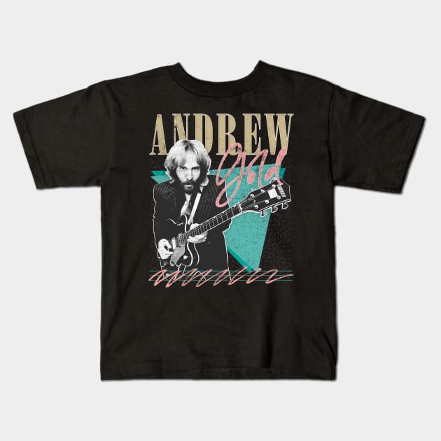 Andrew Gold / Reto 80s Style Fan Design Kids T-Shirt by DankFutura